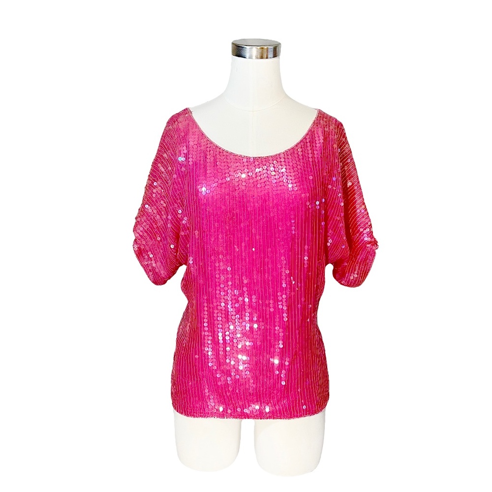 Rina Z New York Montreal Paris women glamour top Dark pink
